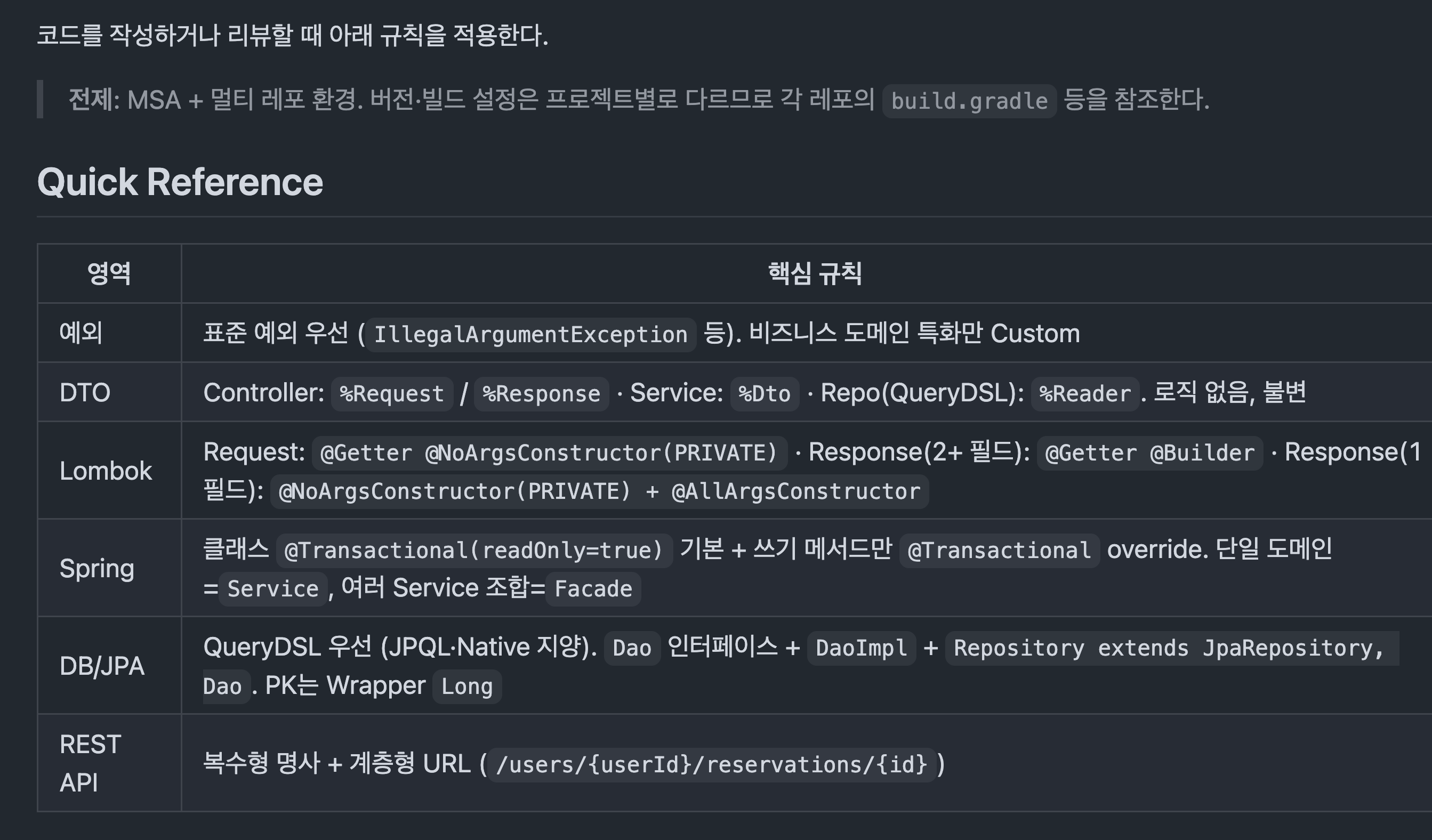 skill-creator로 생성한 팀 컨벤션 스킬 구조